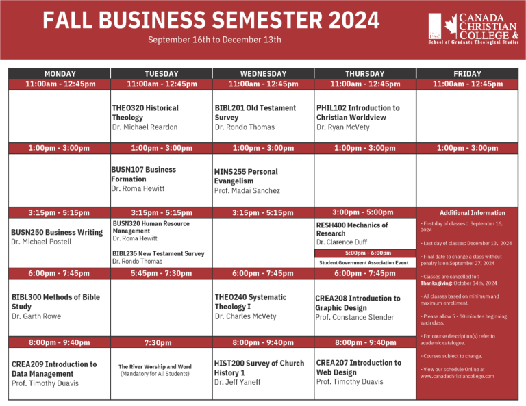 Fall 2024 Business (1) Canada Christian College